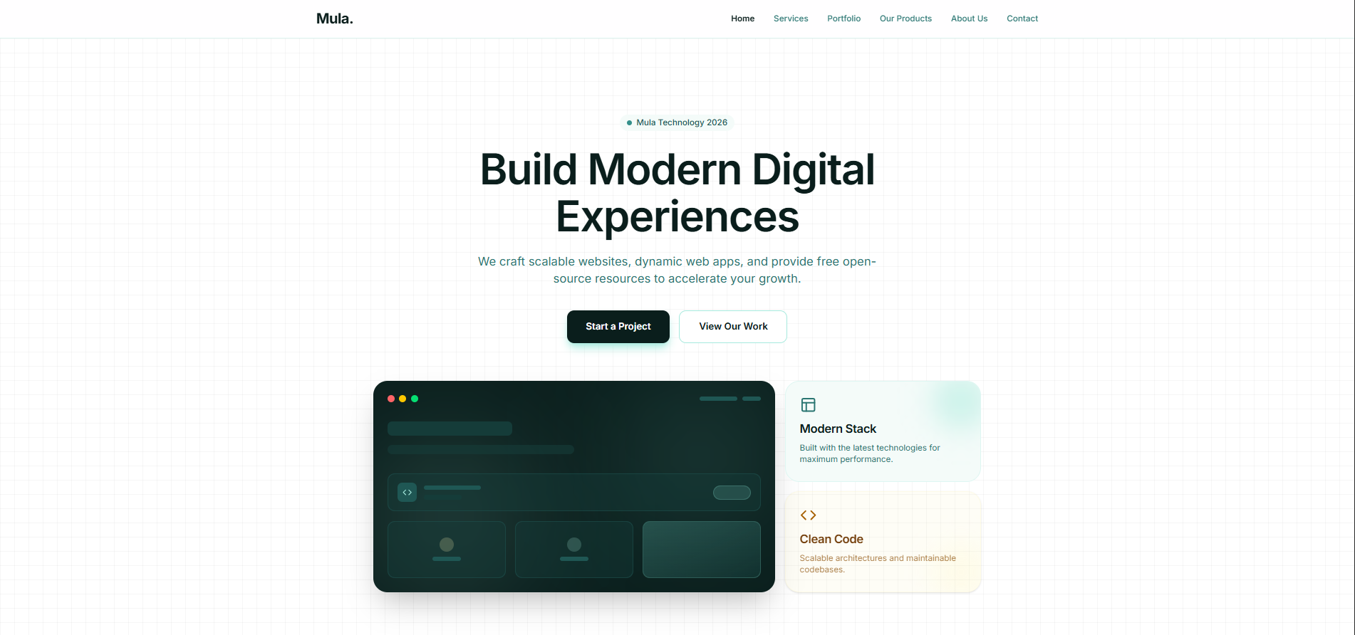 Mula Technology - Company Profile & Admin Dashboard